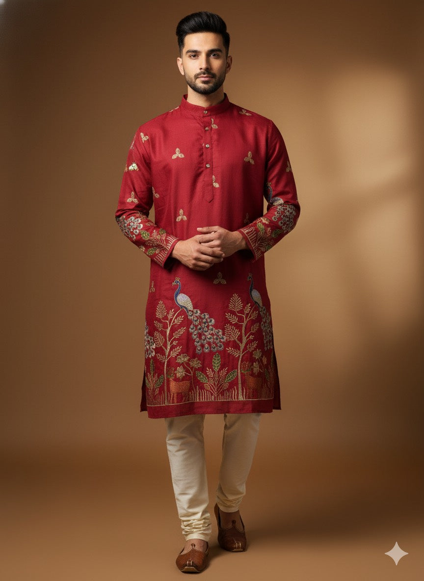 PEACKOCK EMBROIDERY KURTA'S
