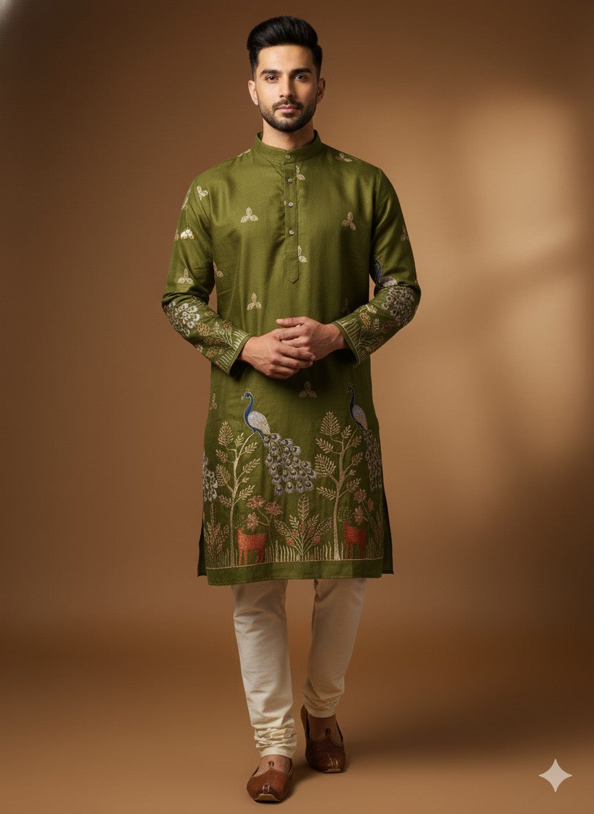 PEACKOCK EMBROIDERY KURTA'S
