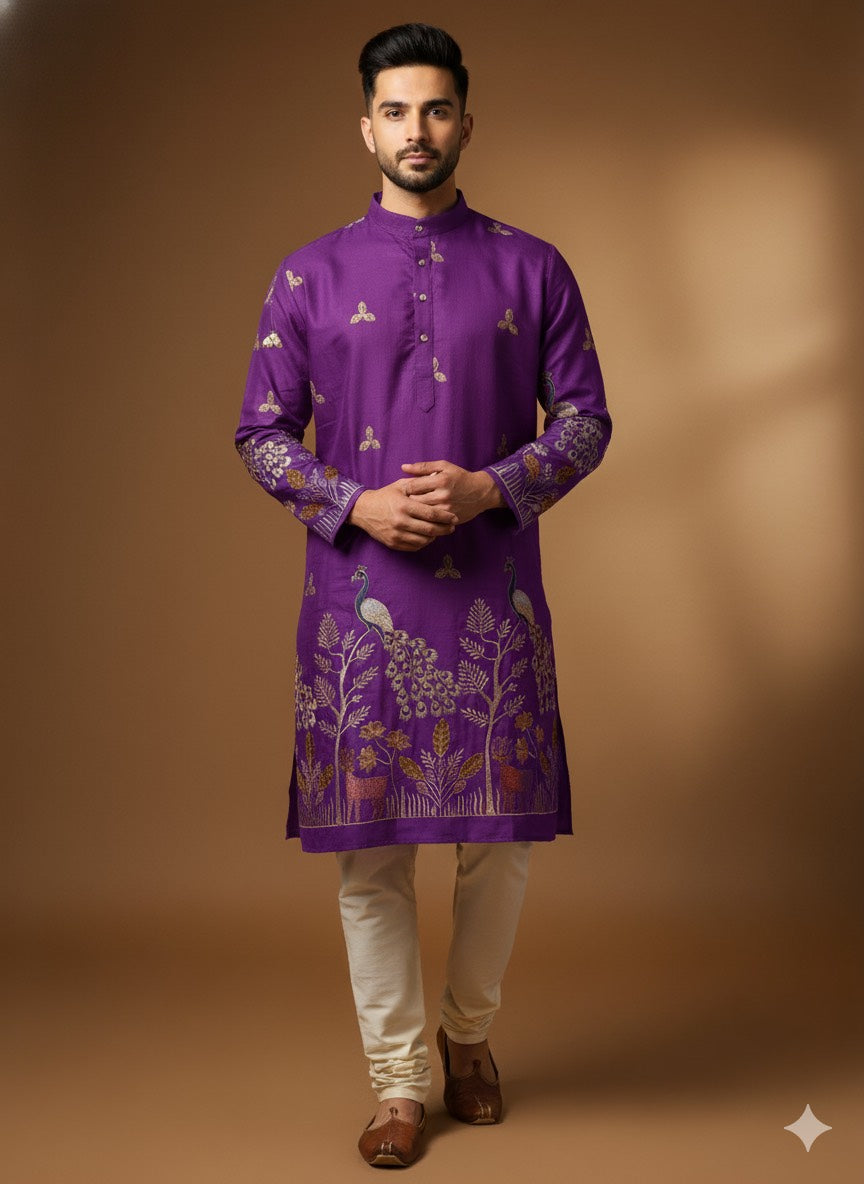 PEACKOCK EMBROIDERY KURTA'S