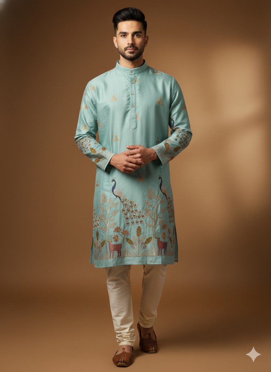 PEACKOCK EMBROIDERY KURTA'S