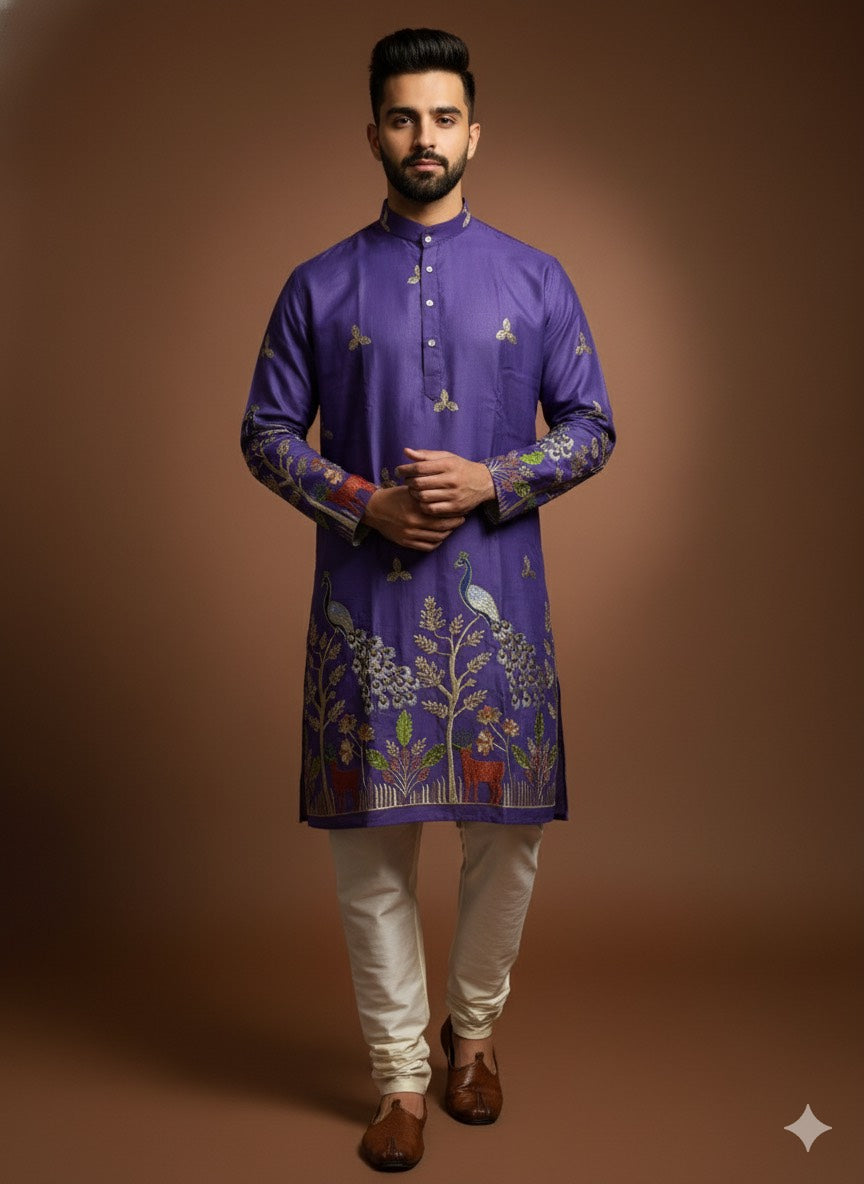 PEACKOCK EMBROIDERY KURTA'S
